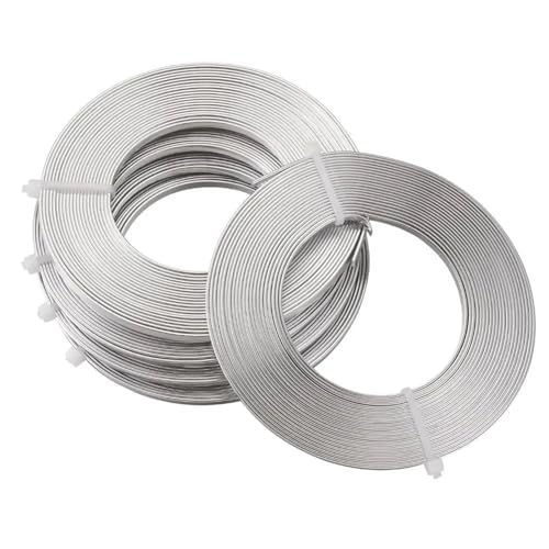 ASZHQUXIUAS Aluminiumdraht Stärke des Basteldrahts, 5 Rollen, 3 mm, 5 mm, Flacher Aluminiumdraht, handgefertigter Metalldraht zur Schmuckherstellung, DIY-Halsketten, Armbänder, Ohrringe, Zubehör(3mm) von ASZHQUXIUAS