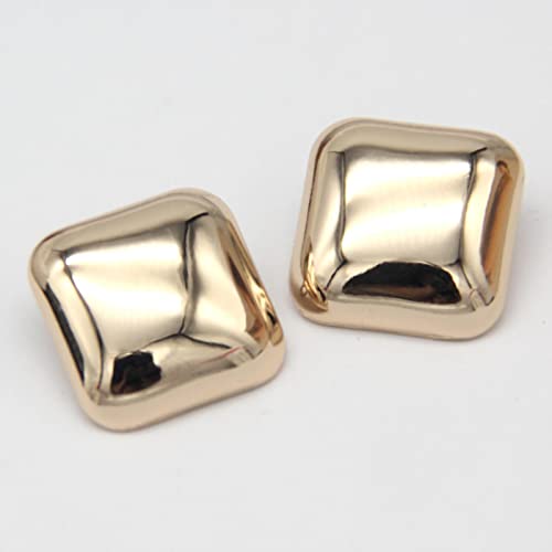 ASZHQUXIUAS Luxuriöser Nähknopf, 6 Stück, quadratisches Metall, for Kleidung, Damenblusen, Manschetten, dekoratives DIY-Bastelzubehör, Hellschwarz, 25 mm(Light Golden,18mm) von ASZHQUXIUAS