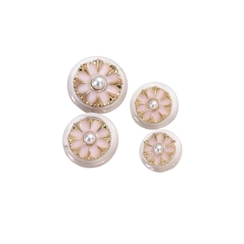 ASZHQUXIUAS Nähknopf Perlmuttknöpfe, 4 Stück modische dekorative Perlmuttknöpfe for Nähen von Kleidung, Mänteln, Hemdknöpfen(Pink,18mm) von ASZHQUXIUAS