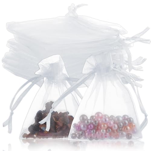 ASelected 200 Stück Organzasäckchen 7 x 9 CM Geschenk Schmuckbeutel Säckchen zum Befüllen Organza Geschenkbeutel Gaze Geschenkbeutel Klein für Hochzeit Geschenksäckchen Süßigkeiten Schmuckbeutel von ASelected