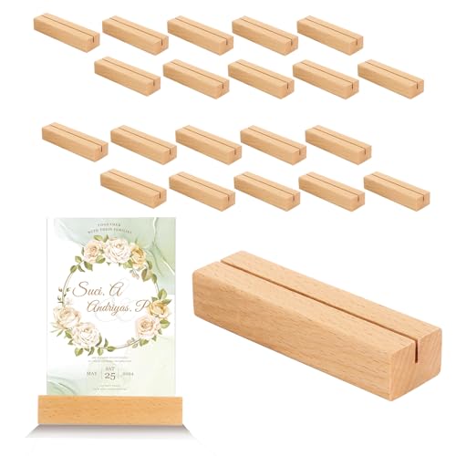 ASelected 20 Stück Kartenhalter Holz 10 x 3 x 2 CM Tischkartenhalter Menükartenhalter Holzständer für Hochzeiten Restaurants Bankette Partys von ASelected