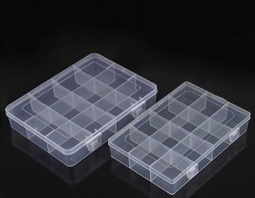 ASelected 6 Stück 12 Gitter Transparente Sortierboxen für Kleinteile Perlen Aufbewahrungsbox Sortierbox Aufbewahrungsbox mit Deckel Klein für Schmuck Accessoires Kleinteile Schrauben von ASelected