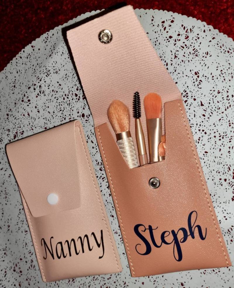 Personalisierte Tragbare 8 Stücke Mini Make-Up Pinsel Set Foundation Lidschatten Augenbraue Concealer Geschenk Für Ihren Muttertag Weihnachten von AStarCreationz