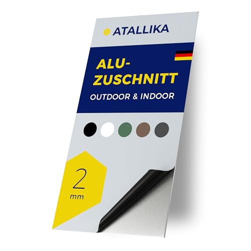 ATALLIKA Aluminium Platte [blank, 650x600 mm] - 2mm dickes Alublech [wetterfest für Outdoor & Indoor] - präziser Blech-Zuschnitt aus Deutschland von ATALLIKA