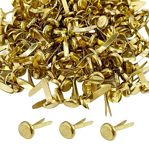 220 Stück Notenmaschine Pin Sheet Pins, Split-Pins, metallische Papierverschlüsse, 8 * 17 mm Mini Pins, goldene Rundkopfnägel, geeignet für Scrapbooking, Handdruckpapier von ATBUSS