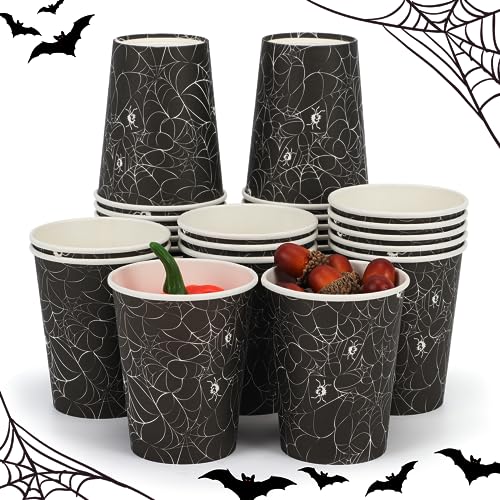 ATFUNSHOP Halloween-Einwegbecher, 30 Stück, Spinnennetz, Party-Pappbecher, 266 ml von ATFUNSHOP