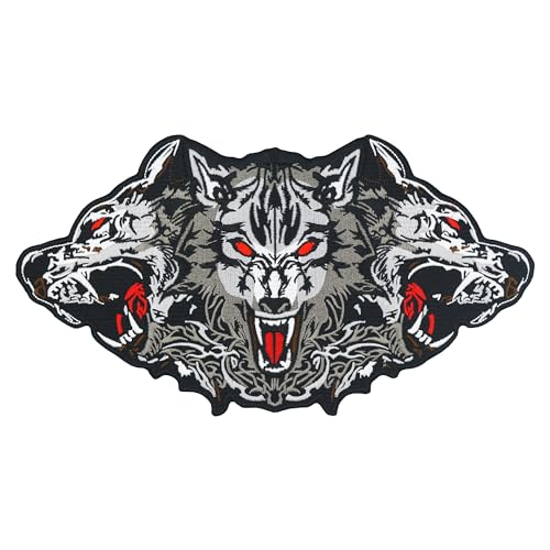 ATHIPATCHES Cerberus bestickter Biker-Rückenaufnäher, groß, für Motorradjacke und Weste von ATHIPATCHES