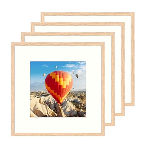 ATOBART 12x12 OAK Massives Holz Bilderrahmen,Fotorahmen mehrere Farben wählbar Frame für Foto oder Bilder,30x30 cm,4 Stück Eiche Rahmen von ATOBART