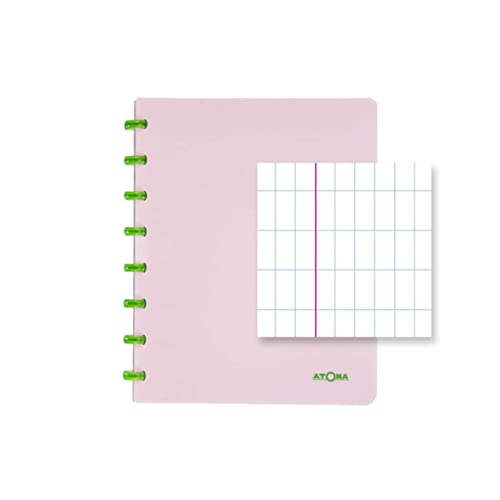 ATOMA Notebook Systeem | Smooth | A5 | roze | geruit 4 x 8 mm von ATOMA