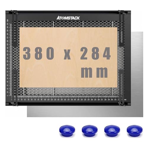ATOMSTACK Wabenplatte zum Laserschneiden, Arbeitstisch aus Wabenmaterial, für Laserschneidemaschine, 380 x 284 x 22 mm mit Aluminiumplatte, saubere Kante, rauchfrei von ATOMSTACK