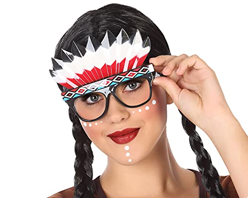 ATOSA Indianerbrille mit Penacho, Dreieckig, Kostümbrille, Multicolored, Novelty, Halloween von ATOSA