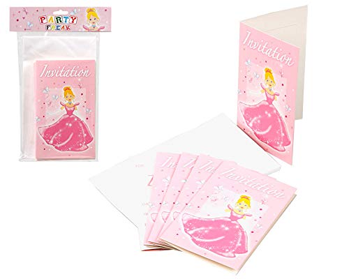 Atosa 16800 Atosa-16800-6 Einladungskarten Party Prinzessin 9 x 15 cm, Rosa von ATOSA