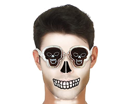 Atosa 33401 Halloween Brille mit Totenköpfen, Unisex – Erwachsene, Klar von ATOSA