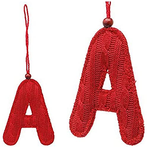 Atosa Buchstabe A für Xmas Textil, Stoff, rot, 8x11x1 cm von ATOSA