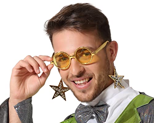 Atosa Goldene runde Sonnenbrille mit Sternen Glam Rock von ATOSA