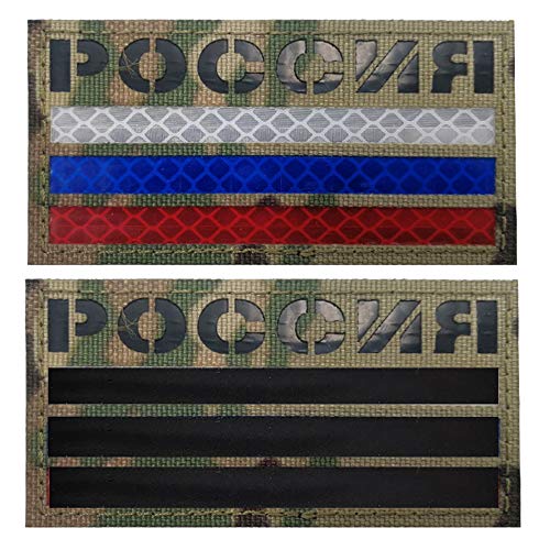 Russland Reflektierende IR-Flagge Patch Militär Taktik Moral Patch Europa Abzeichen Emblem Applikation Patch Eisen auf Kleidung Rucksack Zubehör von ODSS