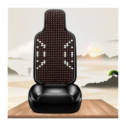 ATUMY Auto-Schonbezüge Auto-Massage-Lendenkissen, Sitz-Rückenlehne, Taillenschutz aus Holzperlen, ganzjährig bequemes Autokissen Auto Sitzbezug(Black Brown) von ATUMY