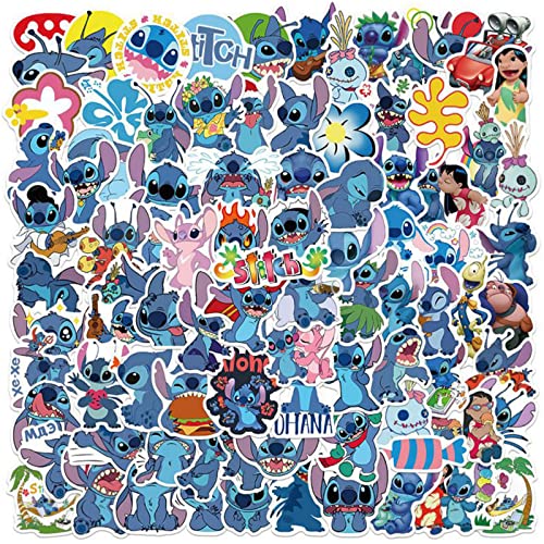 100 Stitch Aufkleber ATVOYO-Kids Aufkleber Dekorieren Zimmer Aufkleber für Koffer Snowboards und glänzende Oberfläche Stitch Cartoon Aufkleber für Erwachsene und Kinder von binoa