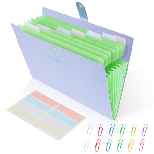 AUAUY 8 Gitter Akkordeontaschen Ordner, Ordnungsmappe A4, Erweiterbare Aktenordner Mappen Ordnersystem Document Folder Grosse Kapazität Aktenordne Document Organizer für Zuhause Büro Schule Auf Reisen von AUAUY