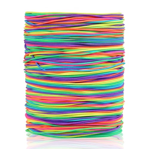 AUAUY Gummiband für Armbänder, Perlenschnur 1mm x 100 m, Elastische Nylonschnur für Armbänder Knüpfen, Faden Perlenschnur für DIY Schmuck, Halskette, Handwerk (Schwarz, Weiß) von AUAUY