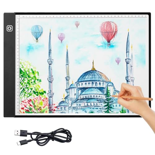 AUAUY Leuchtplatte Light Pad A3 (400 * 330mm) Leuchttisch Einstellbare Helligkeit, Leuchttisch für 5D Diamond Painting Zubehör, Lichtpad a3 für Designen, Zeichnen Skizzieren, Künstler von AUAUY