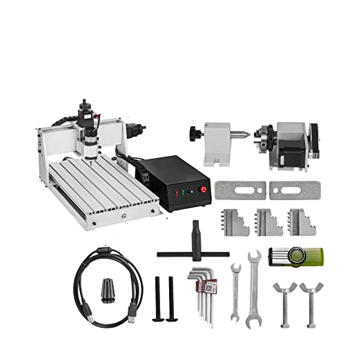 AUBEST 3/4-Achsen-CNC-Fräser 6040/3040/3020 Gravierer USB-Port-Fräsen Graviermaschine PVC 3D-Carving-Holzbearbeitungsmaschine(4 Axis CNC 3040) von AUBEST