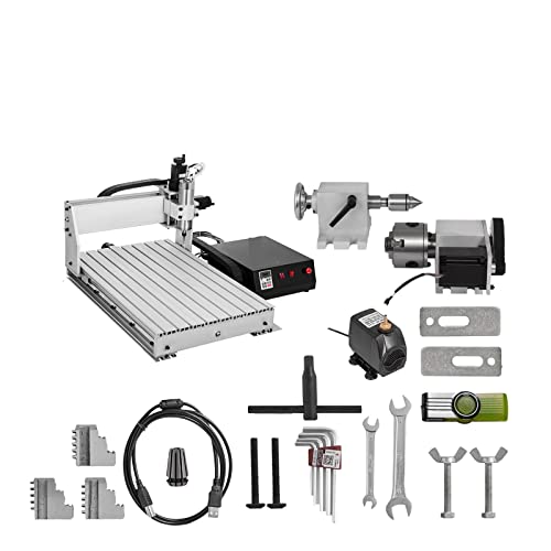 AUBEST 3/4-Achsen-CNC-Fräser 6040/3040/3020 Gravierer USB-Port-Fräsen Graviermaschine PVC 3D-Carving-Holzbearbeitungsmaschine(4 Axis CNC 6040) von AUBEST