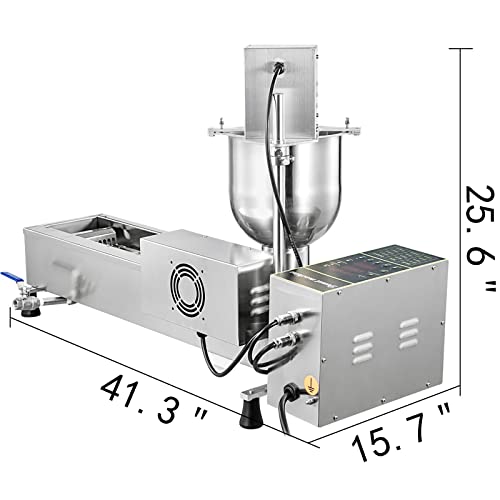 AUBEST Kommerzielle automatische Donutmaschine 7L Trichter Edelstahl Donut Maker 3 Größen Formen Friteuse Küchengeräte(3KW) von AUBEST