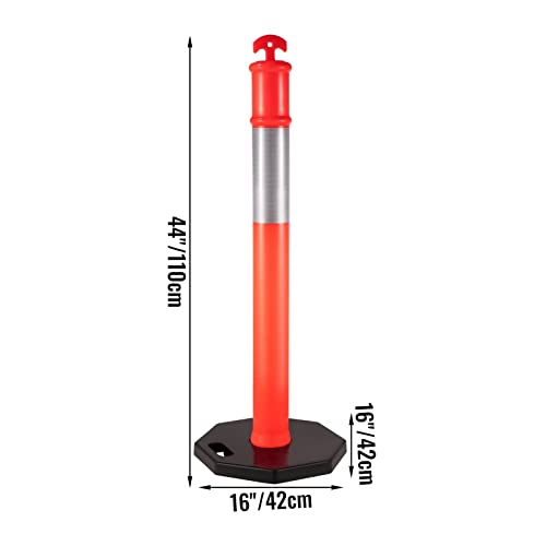 AUBEST Verkehrsleitpfosten for Parkplatz Baustelle Kanalisierkegel Gummisockel Leitpfosten 3/4/5/6/9/10/12 STK(3 Packs) von AUBEST