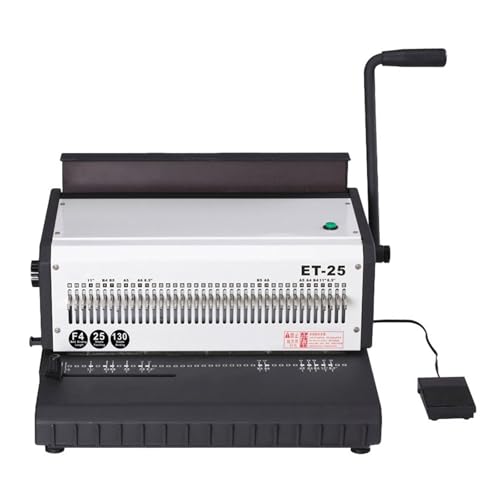 Bindemaschine, Elektrische Eisenring-Bindemaschine, Doppel-Eisenring-40-Loch-Punch-Bindemaschine, Tischkalender-Kalender-Bindemaschine,Bürobedarf(ET-25 Square hole) von AUBEST