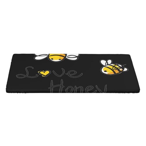 AUBKFELD Bee Love Honey bedruckte Tischdecke, 152 x 76 cm, rechteckige Tischdecke, Stoff-Tischdecke mit elastischem Rand, für Urlaub, Picknick, Küche, Esszimmer, Party von AUBKFELD