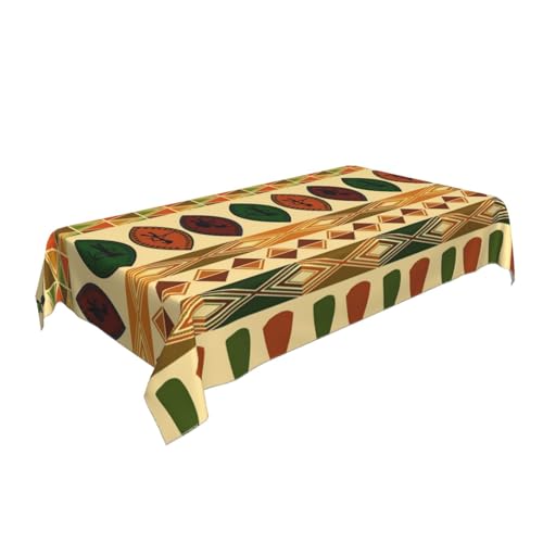 AUBKFELD Rechteckige Tischdecke im Bohemia-Stil, traditionelles afrikanisches Muster, bedruckt, 140 x 90 cm, Urlaubstischdecke, Stoff-Tischdecke, dekorativ für Picknick, Küche, Esszimmer, Party von AUBKFELD