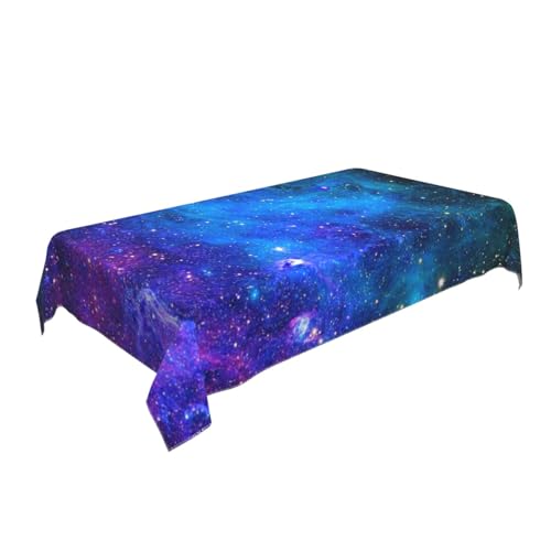 AUBKFELD Rechteckige Tischdecke mit Galaxie-Druck, 140 x 90 cm, Urlaubstischdecke, Stoff-Tischdecke, dekorativ für Picknick, Küche, Esszimmer, Party von AUBKFELD