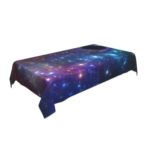 AUBKFELD Rechteckige Tischdecke mit Galaxie-Druck, 140 x 90 cm, Urlaubstischdecke, Stoff-Tischdecke, dekorativ für Picknick, Küche, Esszimmer, Party von AUBKFELD