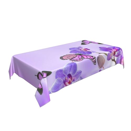 AUBKFELD Rechteckige Tischdecke mit Schmetterlings-Motiv, 140 x 90 cm, Urlaubstischdecke, Stoff-Tischdecke, dekorativ für Picknick, Küche, Esszimmer, Party von AUBKFELD