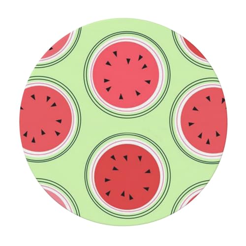 AUBKFELD Wassermelonengrün bedruckte runde Tischdecke, elastischer Rand, Tischdecke, Tischdecke, runde Abdeckung für Urlaub, Picknick, Küche, Esszimmer, Party, Größe M (138 cm Durchmesser) von AUBKFELD