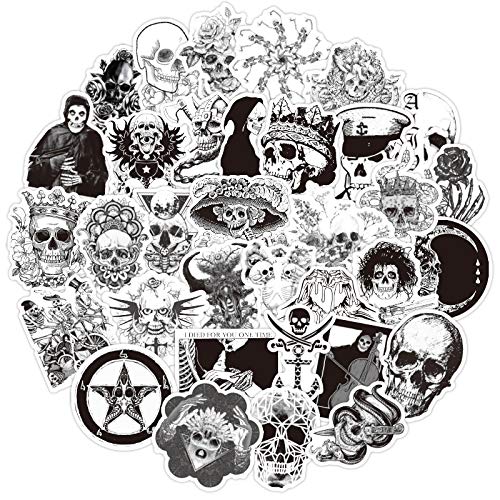 100 Stück Fashion Schwarz Weiß Aufkleber Pack Gothic Sticker Set wasserdichte Vinyl Sticker für Laptop Kinder Autos Motorrad Fahrrad Skateboard Gepäck Koffer Computer Aufkleber Graffiti Decal von AUCEKO