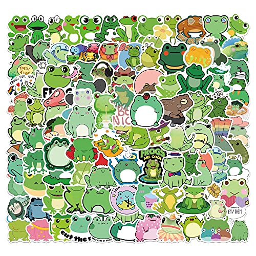 AUCEKO 100 Stück Frosch Aufkleber Pack Frog Sticker Set wasserdichte Vinyl Sticker für Laptop Kinder Autos Motorrad Fahrrad Skateboard Gepäck Koffer Computer Aufkleber Graffiti Decal von AUCEKO