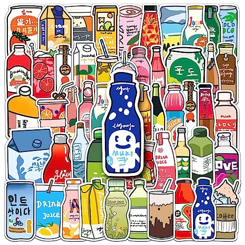 50 Stück Beverage Bottles Aufkleber Pack Drink Bottles Sticker Set Wasserdichte Vinyl Sticker für Laptop Kinder Autos Motorrad Fahrrad Skateboard Gepäck Koffer Computer Aufkleber Graffiti Decal von AUCEKO