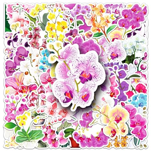 50 Stück Der Schmetterling Aufkleber Pack Blumen Flower Sticker Set wasserdichte Vinyl Sticker für Laptop Kinder Autos Motorrad Fahrrad Skateboard Gepäck Koffer Computer Aufkleber Graffiti Decal von AUCEKO