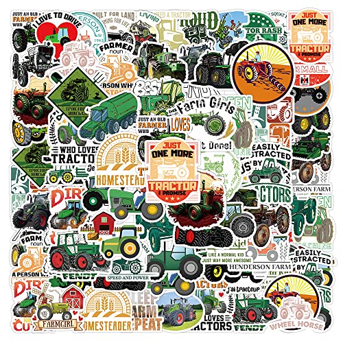 50 Stück Tractor Aufkleber Pack Tractor Sticker Set wasserdichte Vinyl Sticker für Laptop Kinder Autos Motorrad Fahrrad Skateboard Gepäck Koffer Computer Aufkleber Graffiti Decal von AUCEKO