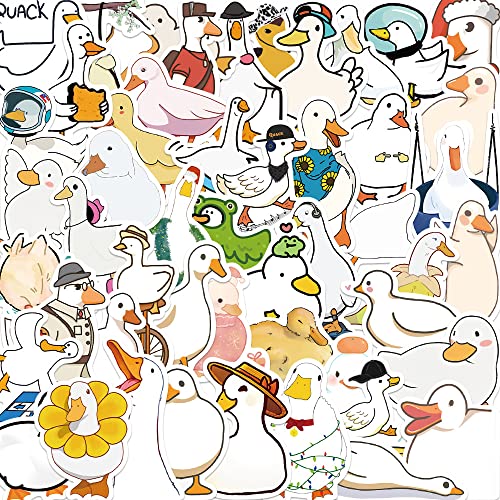 AUCEKO 50 Stück Cartoon-Ente Aufkleber Pack Cartoon Duck Sticker Set wasserdichte Vinyl Sticker für Laptop Kinder Autos Motorrad Fahrrad Skateboard Gepäck Koffer Computer Aufkleber Graffiti Decal von AUCEKO