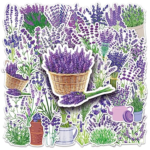 AUCEKO 50 Stück Lavendel Aufkleber Pack Lavendel Sticker Set wasserdichte Vinyl Sticker für Laptop Kinder Autos Motorrad Fahrrad Skateboard Gepäck Koffer Computer Aufkleber Graffiti Decal von AUCEKO