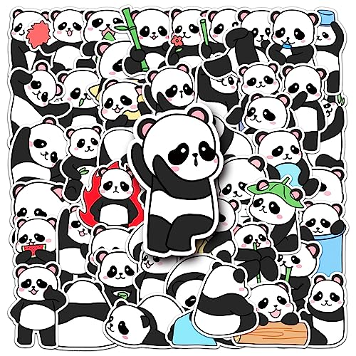 AUCEKO 50 Stück Panda Aufkleber Pack Panda Sticker Set wasserdichte Vinyl Sticker für Laptop Kinder Autos Motorrad Fahrrad Skateboard Gepäck Koffer Computer Aufkleber Graffiti Decal von AUCEKO