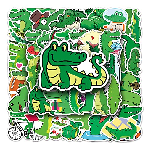 AUCEKO 50 Stück Tiere Krokodil Aufkleber Pack Crocodile Sticker Set wasserdichte Vinyl Sticker für Laptop Kinder Autos Motorrad Fahrrad Skateboard Gepäck Koffer Computer Aufkleber Graffiti Decal von AUCEKO