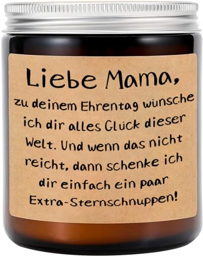 Mama Geschenk | Mittelgroß | weiß Vanille Duft | Handgemacht | 100% Sojawachs | 200 g Wachs | 50h lange Brenndauer von AUFGLO