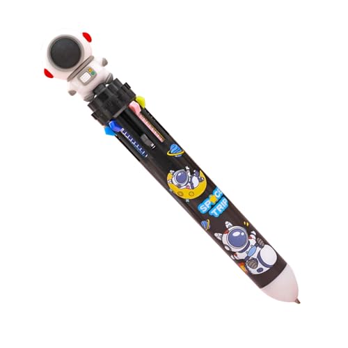AUFY Mehrfarbiger Kugelschreiber,Bunte Kugelschreiber | Cartoon Astronaut 10-in-1 Kugelschreiber | Einziehbarer Tintenstift, 0,5 mm glatte Schreibstifte zum Schreiben, Journaling von AUFY