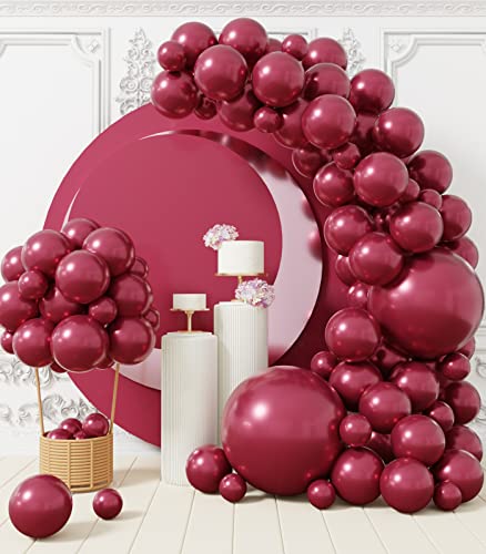 AULE Luftballon Girlande Weinrote Dunkelrot: 100 Stück Burgunder Matte Ballons Girlande Set Bordeaux Ballongirlande Latex Luftballons für Geburtstag Party Hochzeit Valentinstag Graduation Deko von AULE