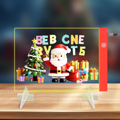 LED-Zeichentafel für Kinder, LED-Notiztafel mit Farben, trocken abwischbar, 30 x 19,8 cm, mit 6-farbigem Neon-Leucht-Acryl-Memo-Nachrichtenbrett, beleuchteter Acryl-Notizblock mit Touch-Steuerung von AULIDI