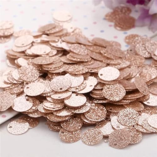 AUNANGLJSCS Flache, runde Paillette, 10 g Pailletten, 10 mm, Blitzpulver, PVC-Glitzer-Pailletten, Nähen, Basteln, DIY-Zubehör for Kleidungsstücke (Farbe: Grau)(Champagne) von AUNANGLJSCS